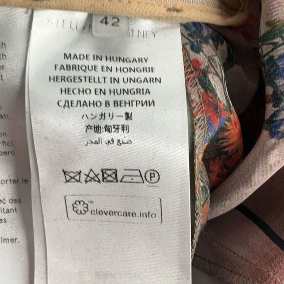 Stella McCartney Multicolor Floral Asymmetric Handkerchief Hem Midi Skirt Sz 42 - Picture 6 of 7